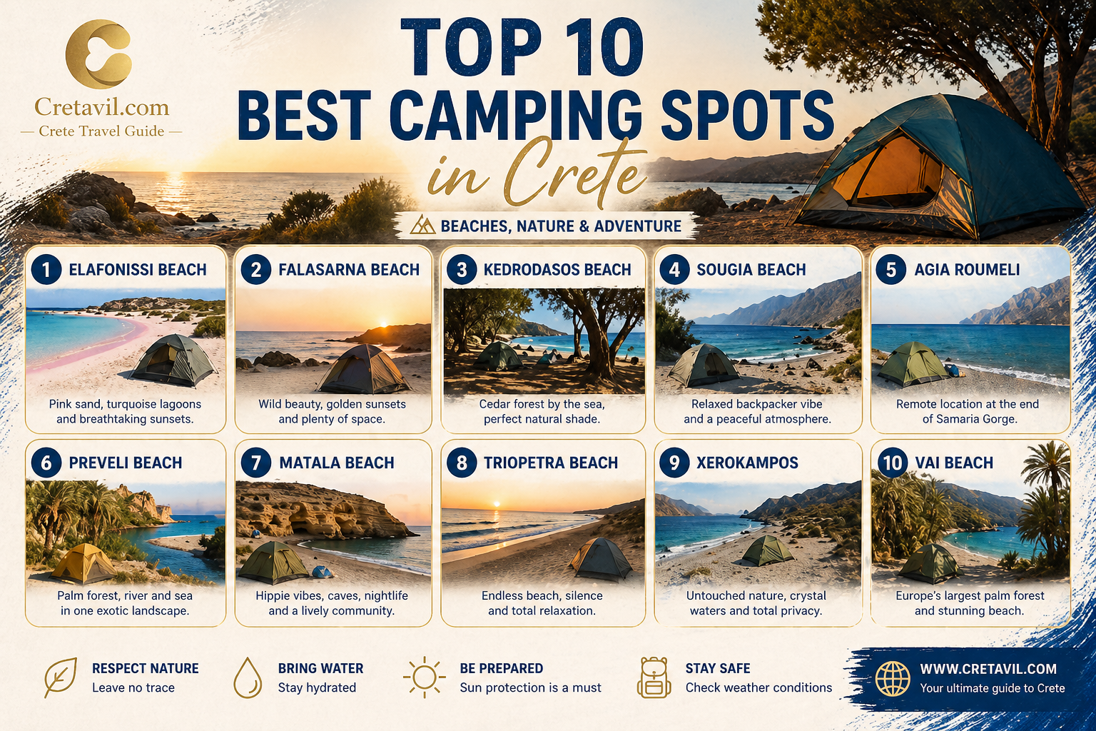 Top 10 Best Camping Spots in Crete